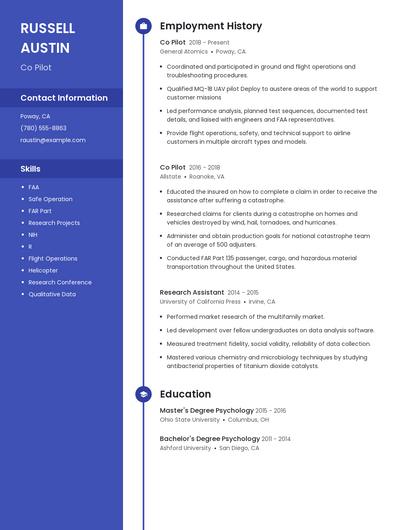 Co Pilot Resume