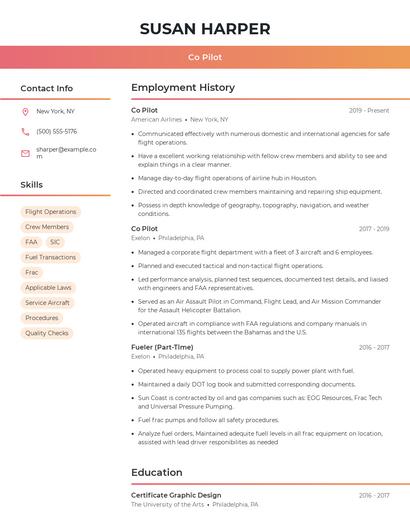 Co Pilot Resume