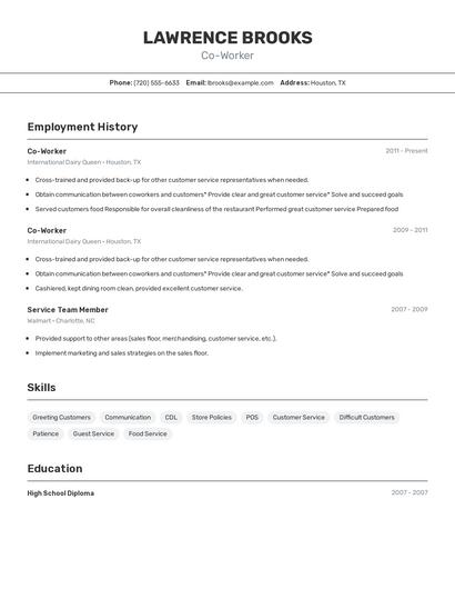 Resume example 2