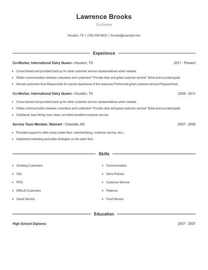 Resume example 1