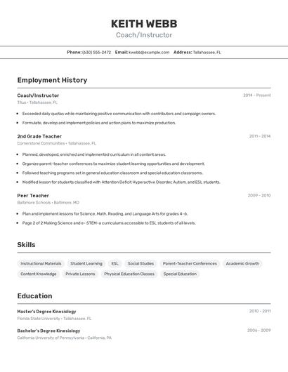 Resume example 2