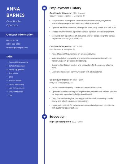 Coal Hauler Operator Resume