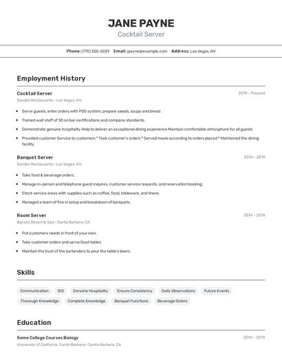 Resume example 2