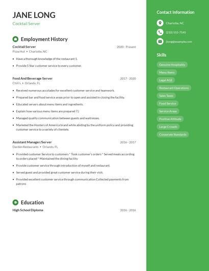 Resume example 4
