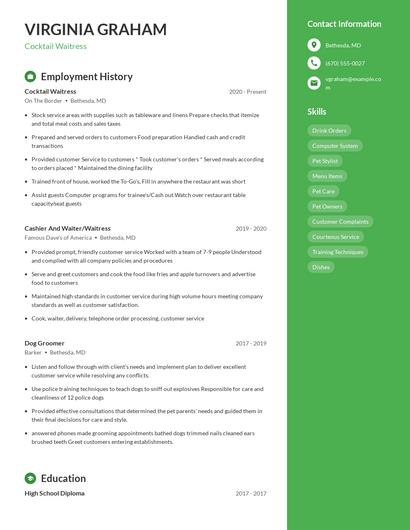 Resume example 4