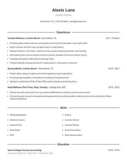 Resume example 1