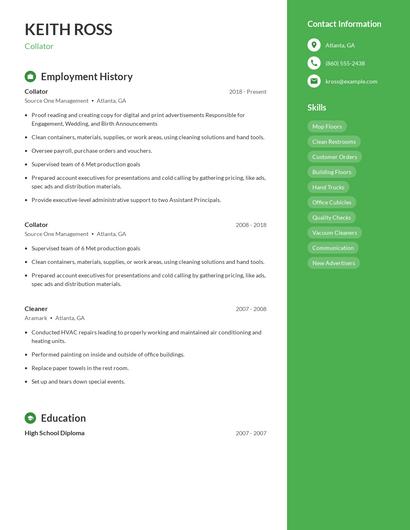 Collator Resume