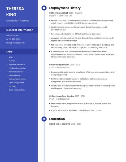 Collection Analyst Resume