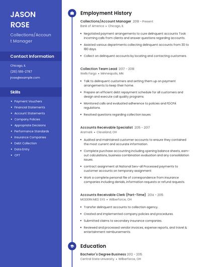 Collections/Account Manager Resume