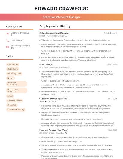 Collections/Account Manager Resume