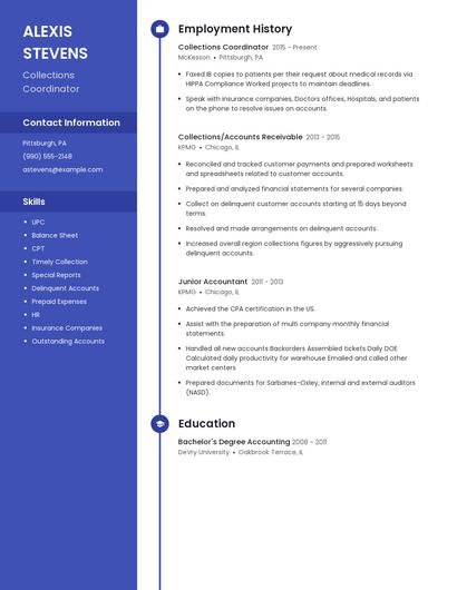 Collections Coordinator Resume