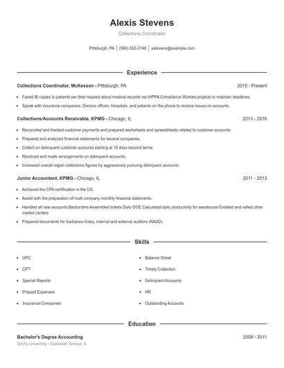 Resume example 1