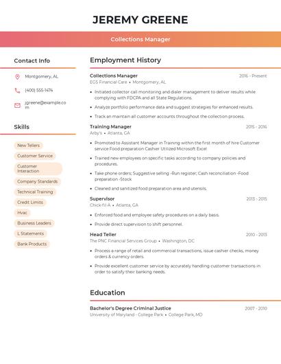 Resume example 3