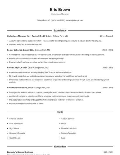 Resume example 1