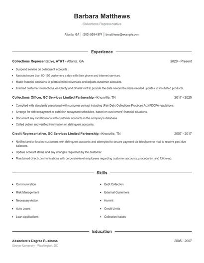 Resume example 1