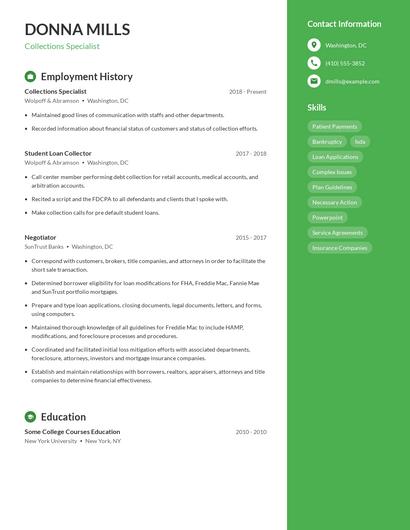 Resume example 5