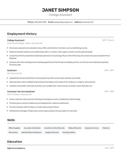 Resume example 2