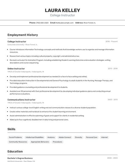 Resume example 2