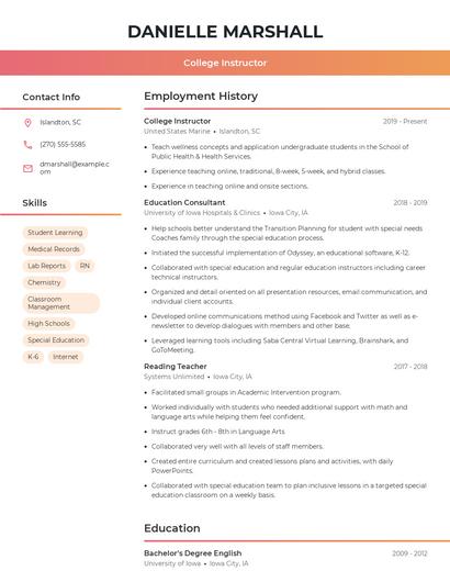Resume example 3