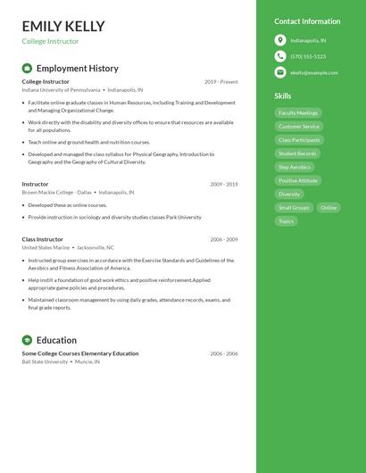 Resume example 4