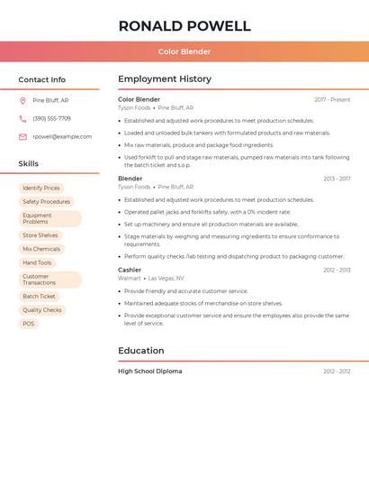 Color Blender Resume