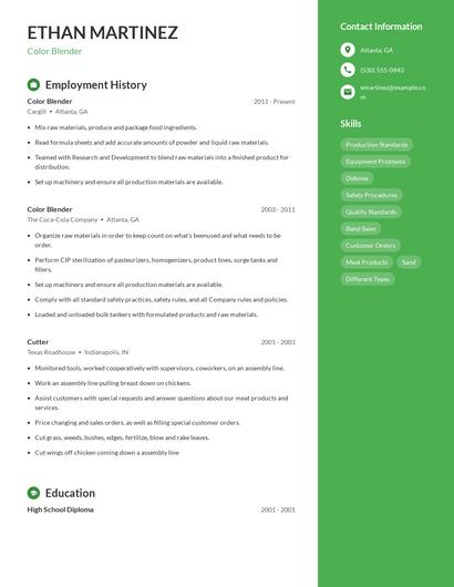 Color Blender Resume
