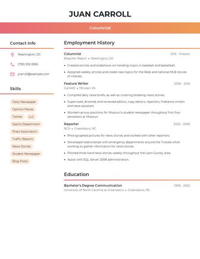 Resume example 3