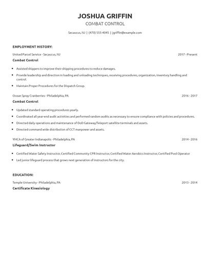 Combat Control Resume
