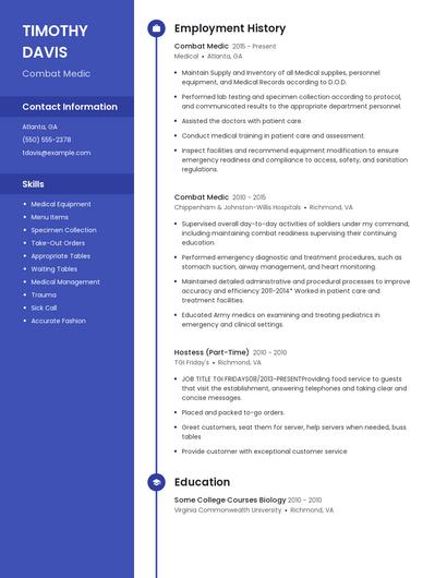 Resume example 5