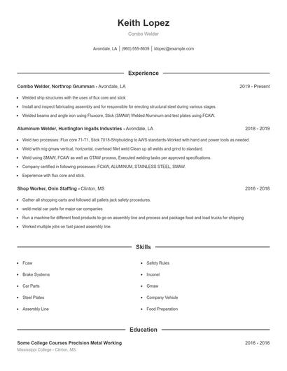 Resume example 1
