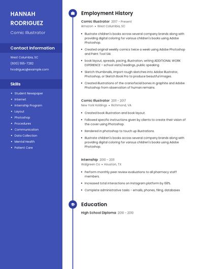 Comic Illustrator Resume