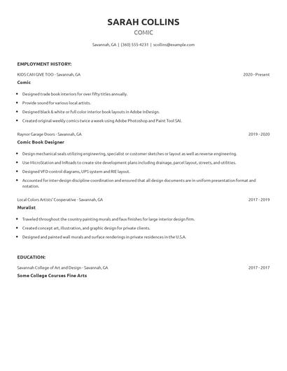 Comic Resume