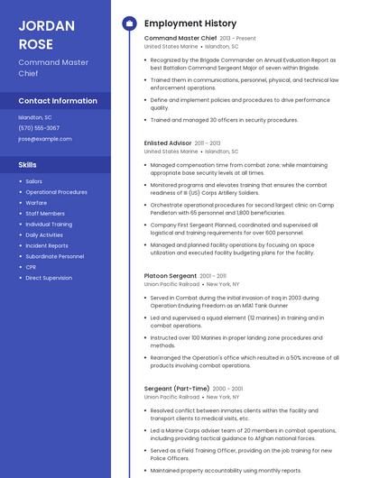 Command Master Chief Resume