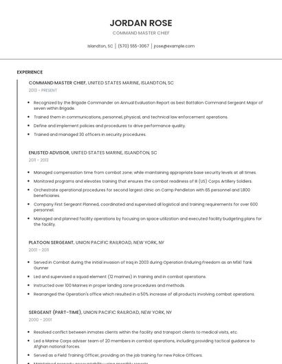 Command Master Chief Resume