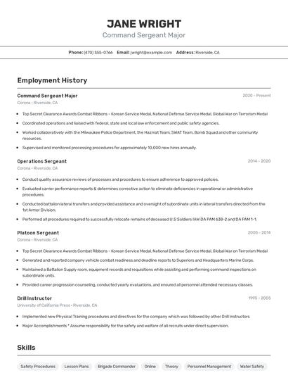 Resume example 2