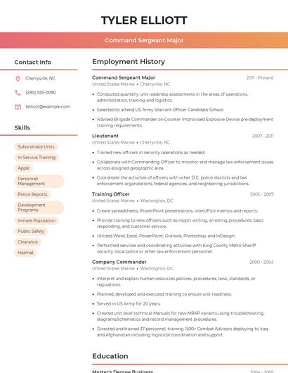 Resume example 3