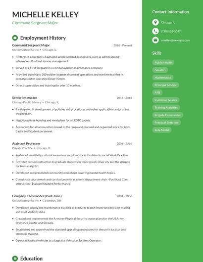 Resume example 5