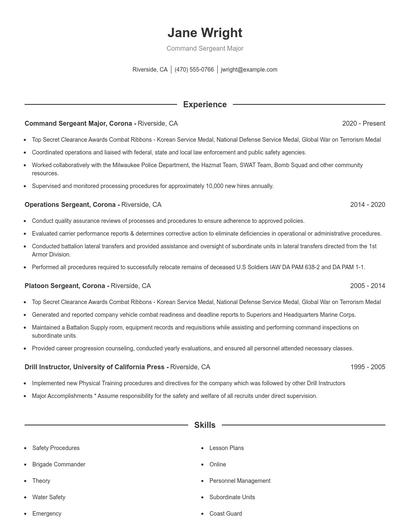 Resume example 1