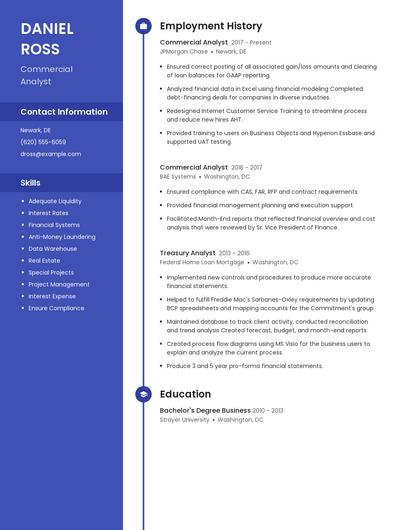 Commercial Analyst Resume
