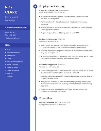 Commercial Appraiser Resume