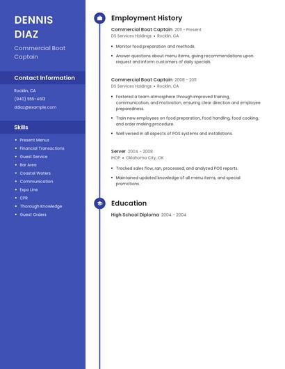 Commercial Boat Captain Resume