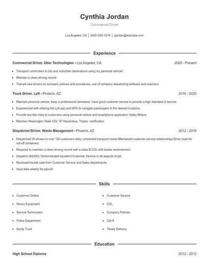 Resume example 1