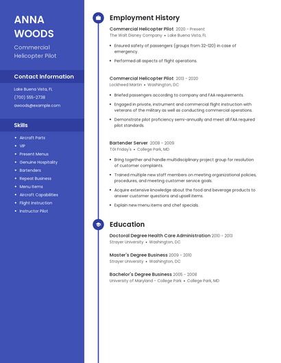Commercial Helicopter Pilot Resume