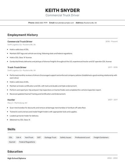 Resume example 2