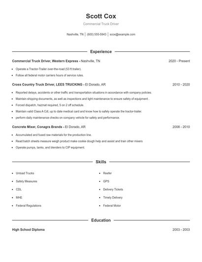 Resume example 1