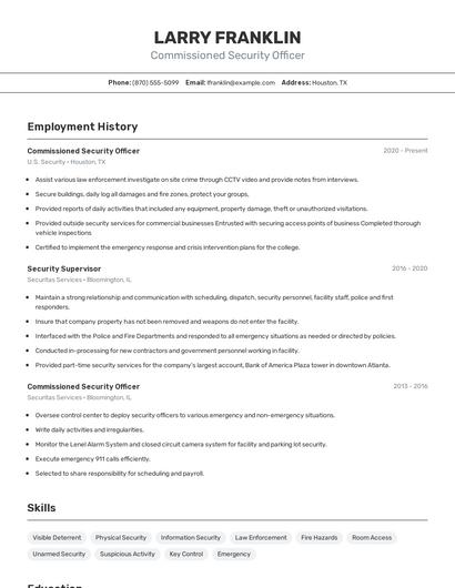 Resume example 2