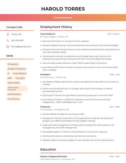 Resume example 3