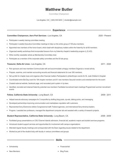 Resume example 1