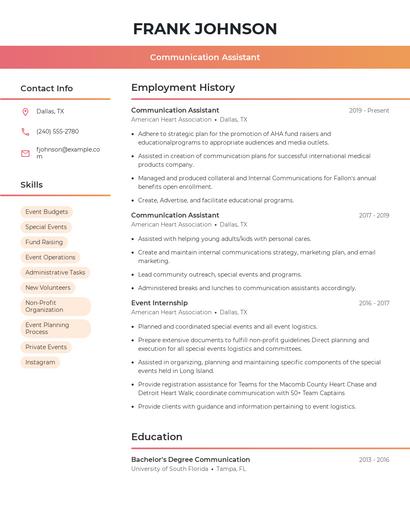 Resume example 3