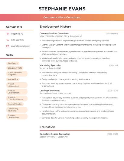 Resume example 3